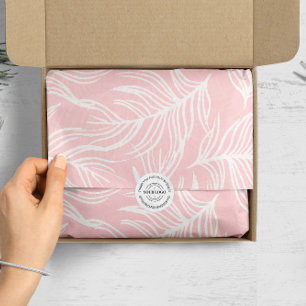 Blush Pink White Botanical Leaves Business Company Tissuepapier
