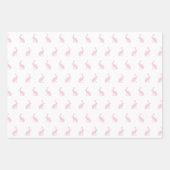 Blush Pink & White Bunnies met Mini Stippen Patter Inpakpapier Vel (Voorkant)