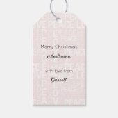Blush Pink White Christmas Cadeaulabel (Voorkant)
