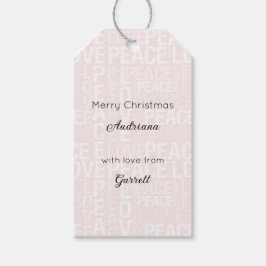 Blush Pink White Christmas Cadeaulabel