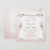 Blush Pink White Chuppah Weddenschap Kaart (Voorkant / Achterkant)