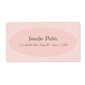 Blush Pink White Elegant Modern Hand Script Trendy Etiket (Voorkant)