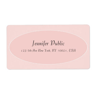 Blush Pink White Elegant Modern Hand Script Trendy Etiket