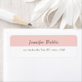 Blush Pink White, elegant, moderne eenvoudige Sjab Etiket (Insitu)