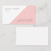 Blush Pink White, elegant, moderne eenvoudige Sjab Visitekaartje (Voorkant / Achterkant)