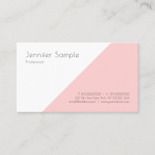 Blush Pink White, elegant, moderne eenvoudige Sjab Visitekaartje