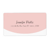 Blush Pink White Elegant Moderne Script Sjabloon Etiket (Voorkant)