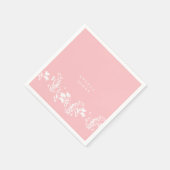 Blush Pink White Floral Custom Vrijgezellenfeest Servet (Hoek)