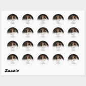 Blush Pink White Floral Foto Afstuderen Hartelijk  Ronde Sticker (Vel)