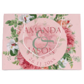 Blush Pink White  Floral schattig bruiloft Groot Cadeauzakje (Voorkant)