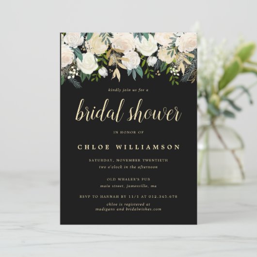 Blush Pink White Floral Vrijgezellenfeest Kaart (Staand voorkant)