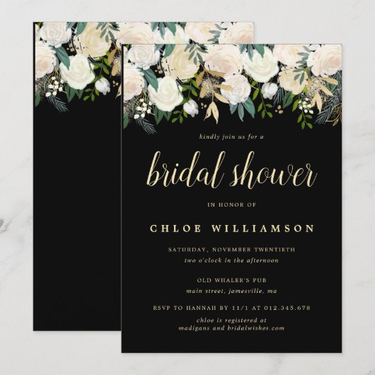 Blush Pink White Floral Vrijgezellenfeest Kaart (Voorkant / Achterkant)