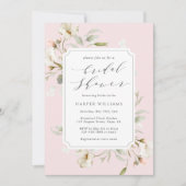 Blush Pink White Floral Vrijgezellenfeest Kaart (Voorkant)