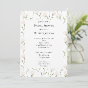 Blush Pink White Floral Vrijgezellenfeest Kaart