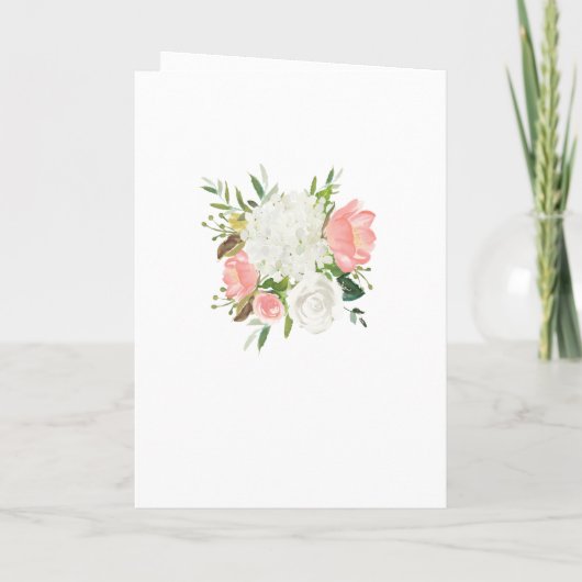 Blush Pink White Floral Wedding Booklet Programma (Achterkant)