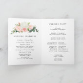 Blush Pink White Floral Wedding Booklet Programme Programma (Binnen)