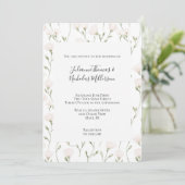 Blush Pink White Floral Wedding Kaart (Staand voorkant)