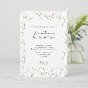 Blush Pink White Floral Wedding Kaart