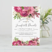Blush Pink White Flower Rozen Vrijgezellenfeest Kaart (Staand voorkant)