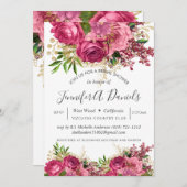 Blush Pink White Flower Rozen Vrijgezellenfeest Kaart (Voorkant / Achterkant)