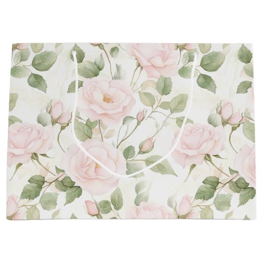 Blush Pink White Flowers Vrijgezellenfeest Groot Cadeauzakje (Voorkant)