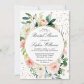 Blush Pink & White Flowers Vrijgezellenfeest Kaart (Voorkant)