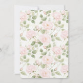 Blush Pink White Flowers Vrijgezellenfeest Kaart (Achterkant)