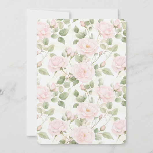 Blush Pink White Flowers Vrijgezellenfeest Kaart (Achterkant)