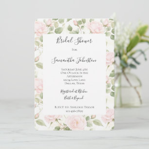 Blush Pink White Flowers Vrijgezellenfeest Kaart