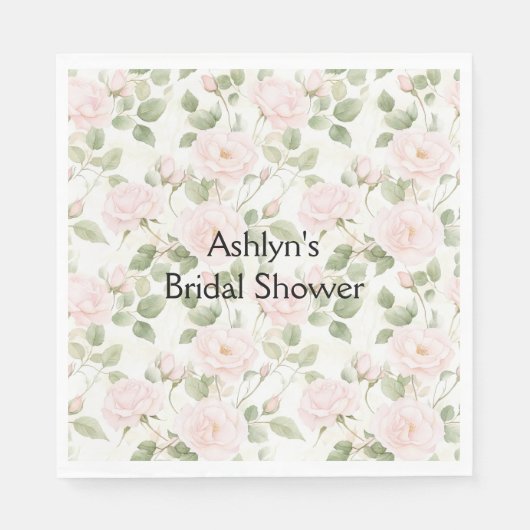 Blush Pink White Flowers Vrijgezellenfeest Servet (Voorkant)