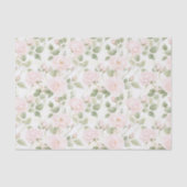 Blush Pink White Flowers Vrijgezellenfeest Tissuepapier (Voorkant)