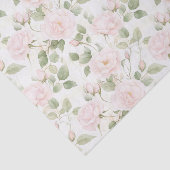 Blush Pink White Flowers Vrijgezellenfeest Tissuepapier (Detail)