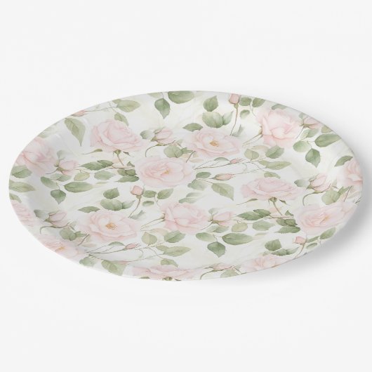 Blush Pink White Flowers Wedding Papieren Bordje (Gekanteld)