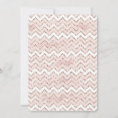 Blush Pink White Glam Glitter Zig Zag Baby shower Kaart (Achterkant)