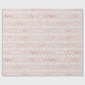Blush Pink White Glam Glitter Zig Zag Cadeaupapier (Vlak)