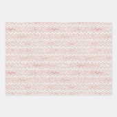 Blush Pink White Glam Glitter Zig Zag Inpakpapier Vel (Voorkant)