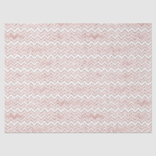 Blush Pink White Glam Glitter Zig Zag   Tissuepapier