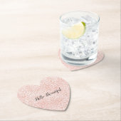 Blush Pink White Glitter Leopard Print Kartonnen Onderzetters (Insitu)