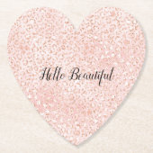 Blush Pink White Glitter Leopard Print Kartonnen Onderzetters (Voorkant)