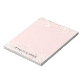 Blush Pink White Gold Confetti Glitz Sparkle Notitieblok (Linkerzijde)