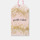 Blush Pink White Gold Confetti Sparkle Cadeaulabel (Voorkant)