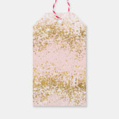 Blush Pink White Gold Confetti Sparkle Cadeaulabel (Achterkant)