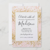 Blush Pink White Gold Confetti Sparkle Kaart (Voorkant)