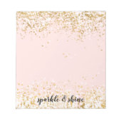 Blush Pink White Gold Confetti Sparkle Notitieblok (Voorkant)