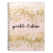 Blush Pink White Gold Confetti Sparkle Notitieboek (Voorkant)