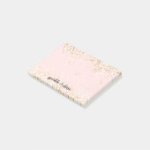 Blush Pink White Gold Confetti Sparkle Post-it® Notes (Schuin)