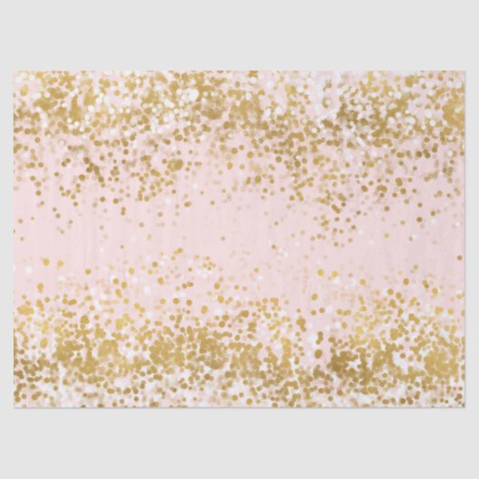 Blush Pink White Gold Confetti Sparkle Tissuepapier (Voorkant)