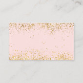 Blush Pink White Gold Confetti Sparkle Visitekaartje (Achterkant)