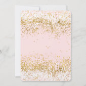 Blush Pink White Gold Confetti Wedding Invites Kaart (Achterkant)