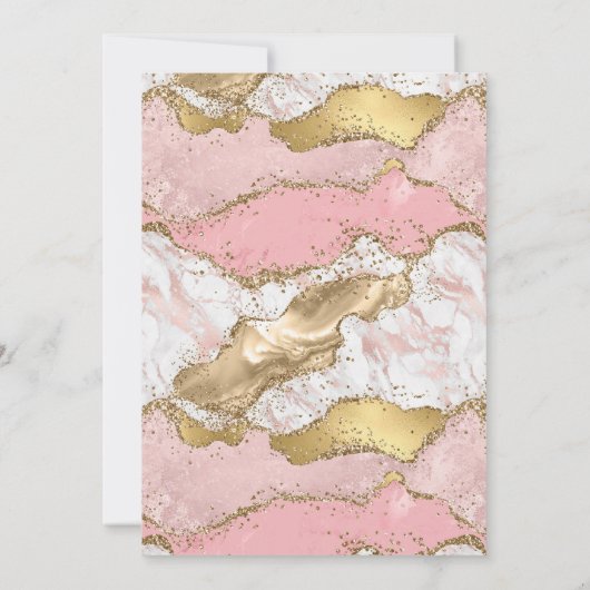 Blush Pink White Gold Marble Arch Muslim Weduwscha Kaart (Achterkant)